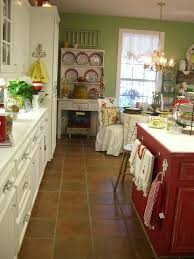outstanding country kitchen green walls
