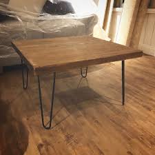 My Diy Butcher Block Coffee Table Repurposed Old Island Top With Adding Some Hairpin Legs Easy Peasy Butcher Block Tables Block Table Rustic Dining Table
