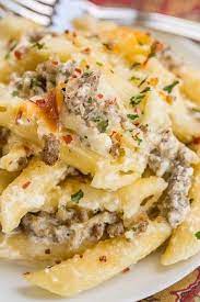 Three Cheese Italian Sausage Alfredo Bake Great Make Ahead Pasta Dish Elbow Macaro Italian Sausage Recipes Ground Sausage Recipes Sausage Recipes For Dinner