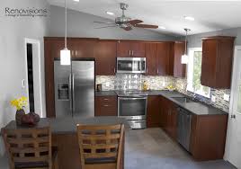 Contemporary Kitchen Remodel By Renovisions Stainless Steel Appliances Cherry Cabinets Kitchen Wall Color Contemporary Kitchen Remodel Brown Kitchen Cabinets