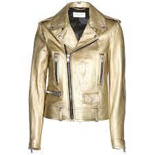 How To Wear Your Saint Laurent Gold Metallic Leather Biker Jacket Avenuesixty Leather Jackets Women Leather Jacket Style Biker Jacket