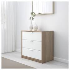 Askvoll Kommode Mit 3 Schubladen Eicheneff Wlas Weiss Ikea Deutschland Kommode Weisse Mobel Schubladen