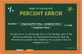 Start studying percentage errors + uncertainties. Calculate Percent Error
