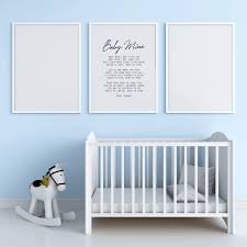 Baby Mine Lyrics Wall Art Perfect Baby Shower Gift Mousewait Disneyland