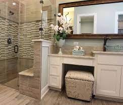 And if you have room, it can extend in four directions, making for a large seating area surrounding the tub. Master Bath With White Cabinets And Vanity Seat Master Bathroom Vanity White Bathroom Cabinets Bathroom Remodel Master