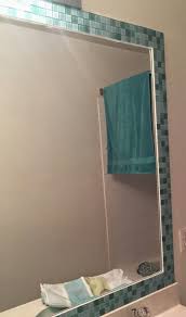 Budget Bathroom Makeover Bathroom Mirror Makeover Mirror Frame Diy Bathroom Mirror Frame