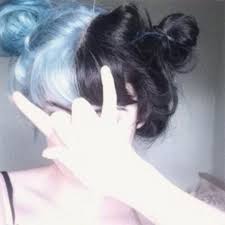 Split Hair Dye Black And Dark Blue 35 Unique Half And Half Hair Color Ideas For Cute Women Color Cute Hair Ideas Unique Women In 2020 Hair Color For Black Hair Split Hair Half And Half Hair