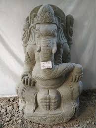 Statue De Jardin En Pierre Ganesh Exterieur 100 Cm