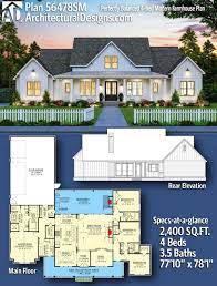 Plan 56478sm Perfectly Balanced 4 Bed Modern Farmhouse Plan House Plans Farmhouse Farmhouse Floor Plans Modern Farmhouse Plans