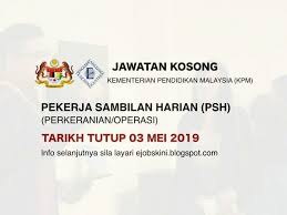 Jangan lepaskan peluang besar ini kerana bergabung dengan kami akan menyokong kehidupan anda menjadi lebih baik dengan kemudahan baik yang kami sediakan untuk kerja yang selesa. Jawatan Kosong Pekerja Sambilan Harian Kementerian Pendidikan Malaysia Kpm Jobs Full Time Admin Office Finance On Carousell