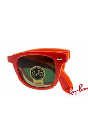 Cheap Ray Ban Rb4105 Folding Wayfarer Sunglasses Red Frame Green G 15 Lens Online