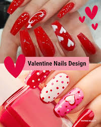 Matte nails, red nails, glitter nails, gold nails, fall nails, nail art, nail design. Cute Red And White Nail Art That Are Perfect For Valentine Inspired Beauty