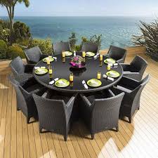 Rattan Garden Dining Set Round Table 10 Large Carver Chairs Black 2m Quatropi Made from blonde rattan with a beautiful open weave and elegant round shape, our statement cocoon chair is the perfect accent piece for any this is a large/heavy item which will be delivered by a 2 man team.