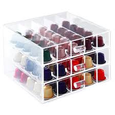 Amazon Com Mygift Deluxe Clear Acrylic 75 Nespresso Coffee Pod Capsules 3 Storage Drawers Organizer Box Nespresso Coffee Pods Coffee Pod Storage Nespresso