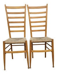Vintage Mid Century Italian Ladder Back Chairs A Pair Chair Side Chairs Ladder Back Chairs