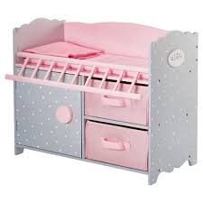 Bitty Baby Changing Table Retired Olivia S Little World Polka Dots Princess Baby Doll Crib With Cabinet And Cubby Doll Crib Baby Doll Crib Baby Doll Bed