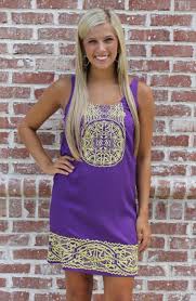 Lsu Fans This One Is All For You This Shift Dress Is So Cute And The Embroirdery Is Right On Trend For This Year Gameday Dress Fashion Style