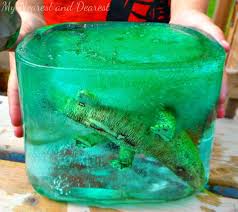 It's easy to set up and will have your child melting ice with salt and water to free toy dinosaurs and other treasures from a frozen block of ice. Frozen Dinosaurs My Nearest And Dearest Dinosaur Activities Preschool Dinosaur Activities Summer Activities For Kids