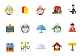 Download icon font or svg. Free Vector Dining In Restaurant Icon Set