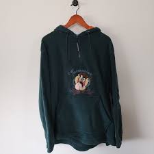 Vintage Looney Tunes Tazmanian Devil Fleece Hoodie Green Womens 1820 | eBay