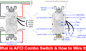 How To Wire An Afci Combo Switch Afci Switch Wiring Diagrams In 2020 Multimeter Electronics Mini Projects Electronics Components