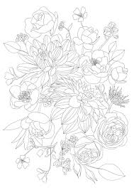 4 printable adult flowers coloring pages png a4 roses etsy