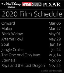 Disney does have two pixar titles, and two new marvel movies. New Disney Films Out 2020
