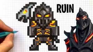 Tuto Dessin Ruin Skin Pixel Art Fortnite Youtube
