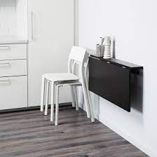 Bjursta Brown Black Wall Mounted Drop Leaf Table Ikea In 2021 Drop Leaf Table Leaf Table Wall Table
