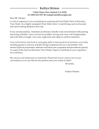 Best Front Desk Clerk Cover Letter Examples Livecareer