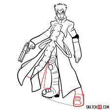 Anime trigun vash the stampede. How To Draw Vash The Stampede From Trigun Anime Sketchok Easy Drawing Guides