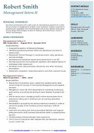 Morgan asset management intern salary trends based on 19 intern salaries wages for 9 jobs at j.p. Management Intern Resume Samples Qwikresume
