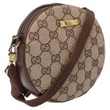 Louis vuitton monogram multicolore claudia bag white $1,125. Gucci Beige Brown Gg Canvas And Leather Vintage Round Crossbody Bag Gucci Tlc