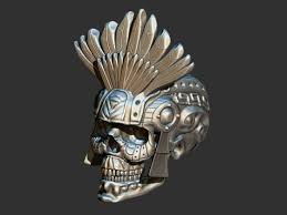 Aztec Skull 3d Print Model 3d Printable Models 3d Printing Print