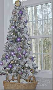 A Purple White And Silver Themed Christmas Tree Plum Doodles Purple Christmas Tree Decorations Purple Christmas Tree Purple Christmas Decorations