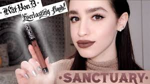 This formula is hands down my favorite liquid lipstick formula (as evidenced by prior reviews of double dare, bown n arrow, bauhau5, and berlin), so i snatched up a bunch of shades. Brand New Kat Von D Everlasting Liquid Lipstick Sanctuary Swatch Review Bystephienics Youtube
