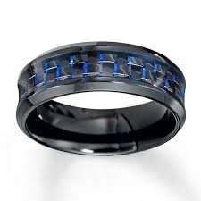Black And Blue Wedding Ring Wedding Band Blue Carbon Fiber Stainless Steel 8mm In 2020 Mens Wedding Bands Blue Wedding Rings Wedding Bands