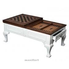 Masifart 7533 Tavla Satranc Orta Sehpa Lukens Beyaz Mat Rustik Mobilya Ve Evler
