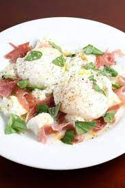 Recipe For Prosciutto And Mozzarella With Poached Eggs Recipe Poached Eggs Recipes Breakfast Recipes Easy
