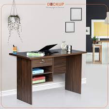 Deckup Giona Office Table And Study Desk Walnut Matte Finish By Deckup In 2020 Office Table Walnut Desks Study Desk