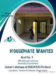 4.000/month x 12 (excl tax). Rumah Sewa Taman Sri Muda Home Facebook