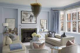 Amelia Carter Interiors Pale Blue Living Room And Modern Art In Luxury Apartment Light Blue Living Room Blue Dining Room Decor Blue Living Room Color