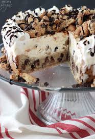 Birthday Chocolate Ice Cream Cake Recipe Chocolate Chip Cookie Ice Cream Cake Cookie Cake Recipe Recipe Chocolate Chip Cookies Cream Recipes Desserts