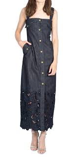 alberta ferretti sleeveless denim dress designer dress