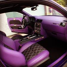 Dodge Challenger Purple And Black Interior Double Diamond Stitch Dodgechallenger Custom Car Interior Purple Car Dodge Challenger Custom