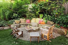 Kreis Hinten Rand Sitz Mauer Hinten Kreis Mauer Rand Rands Sitz Pebble Landscaping Rustic Patio Backyard Landscaping