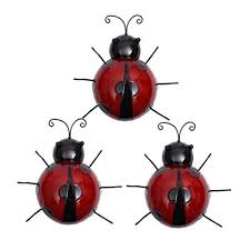 Vosarea 3pcs Coccinelle En Fer Metal Animal Suspendu Art Hanger Interieur Jardin Exterieur Decoration De La Maison 10cm In 2020 Alarm Clock Clock Home Decor