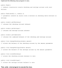 Get the best bmo savings account for you. Solved Implement The Following Class Program In Java Pub Chegg Com