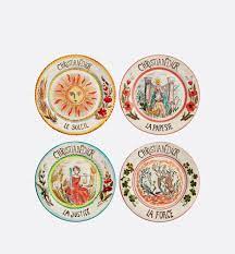 Set Of 4 Dinner Plates Le Soleil La Papesse La Force La Justice Dior Dior Plates Dinner Plates