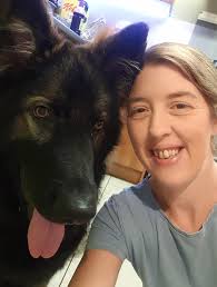 Wishing happy new year with german shepherds